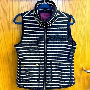 Savile Row Co. Quilted Vest Blue and White with Pockets Size M